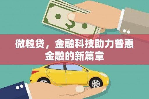 蚌埠微粒贷，金融科技助力普惠金融的新篇章