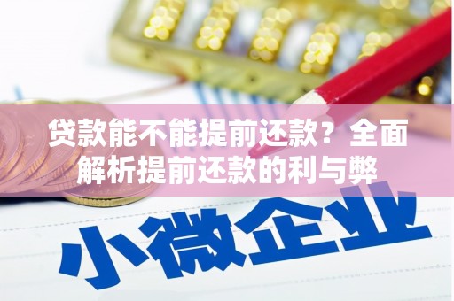 蚌埠贷款能不能提前还款？全面解析提前还款的利与弊