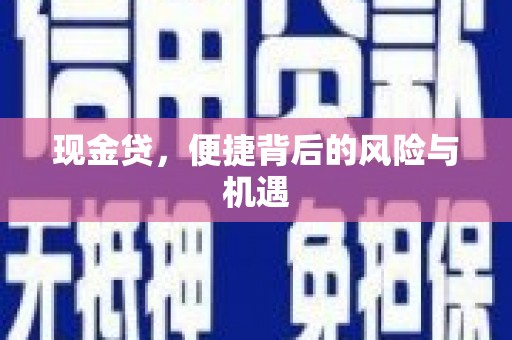 蚌埠现金贷，便捷背后的风险与机遇
