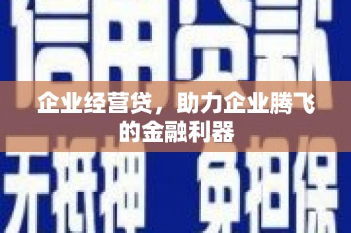 蚌埠企业经营贷，助力企业腾飞的金融利器