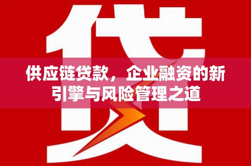 蚌埠供应链贷款，企业融资的新引擎与风险管理之道