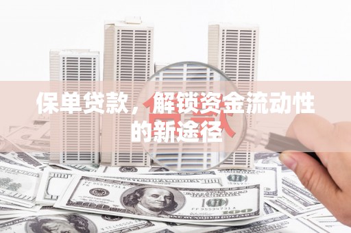 蚌埠保单贷款，解锁资金流动性的新途径