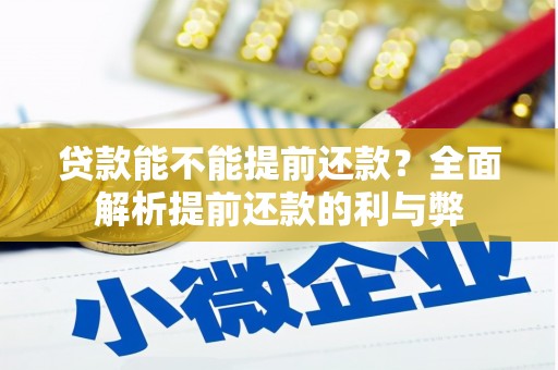 蚌埠贷款能不能提前还款？全面解析提前还款的利与弊