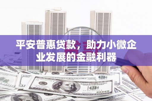 蚌埠平安普惠贷款，助力小微企业发展的金融利器