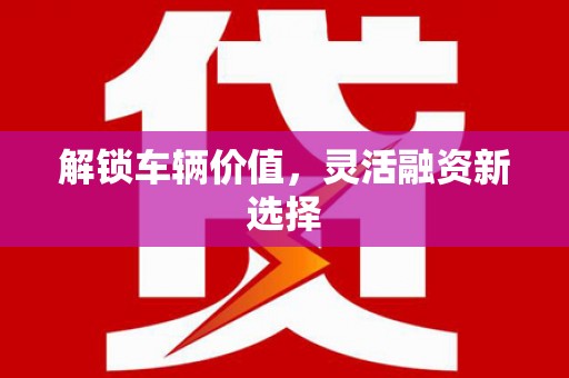 蚌埠解锁车辆价值，灵活融资新选择