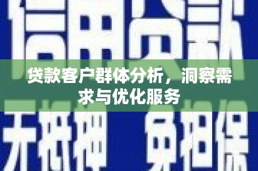 蚌埠贷款客户群体分析，洞察需求与优化服务